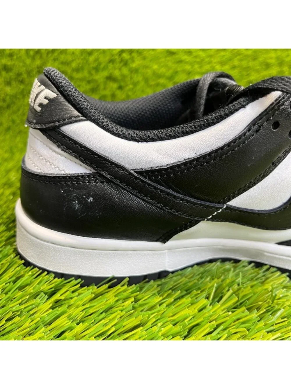 Nike Dunk Low Retro Boys Size 6Y White Black Athletic Leather Shoes Sneakers